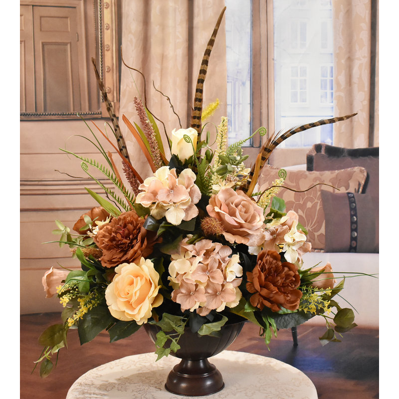 Faux Silk Arrangement in Vase