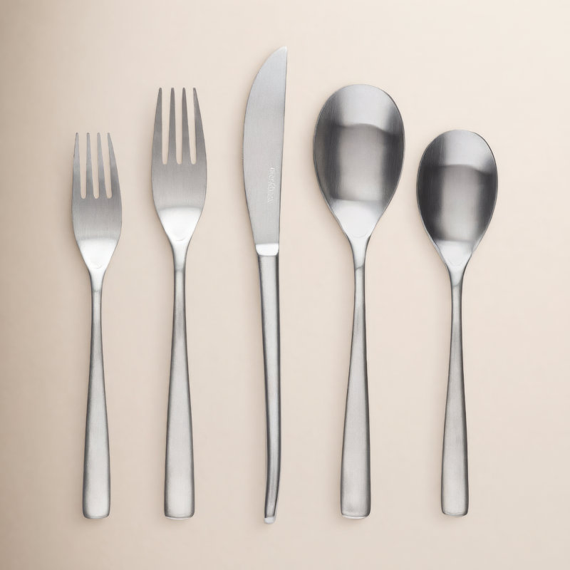Ensemble de couverts courbés 18/8 au-dessus et à l'arrière - Service pour 4, Acier inoxydable