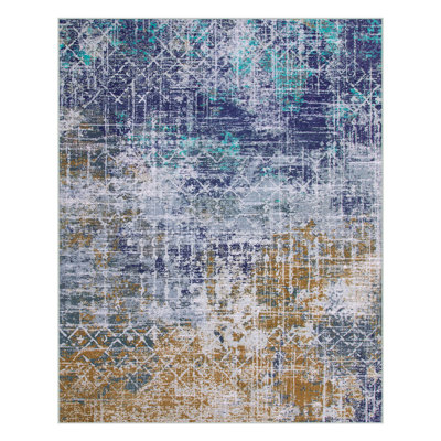Tapis lavable abstrait Tribal - Tapis moderne antidérapant pour salon, chambre à coucher et entrée - Tapis de sol doux et résistant aux taches