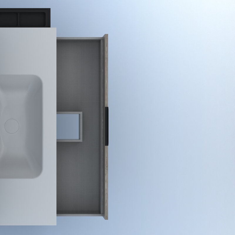 Jeaneane 1000 mm Freestanding Single Vanity with Integrated Ceramic Basin, Sandblasted Smoke, Grey