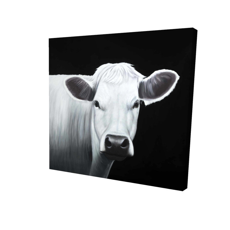 Toile de cuisine White Cow | Décoration intérieure | Reproduction d'art animalier