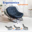 Chaise berçante d'extérieur en forme d'œuf avec coussin - salon moderne pour patio, balcon, salon (bleu)