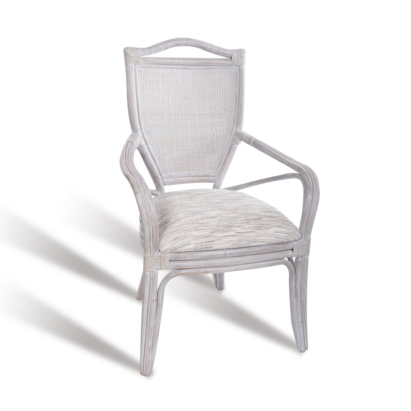 Damontrio 19'' H Upholstered Armchair, Sultan Pearl, Rustic Driftwood