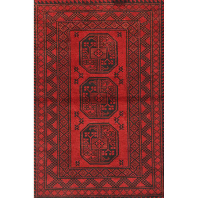 Tapis traditionnel rouge / noir Eudia