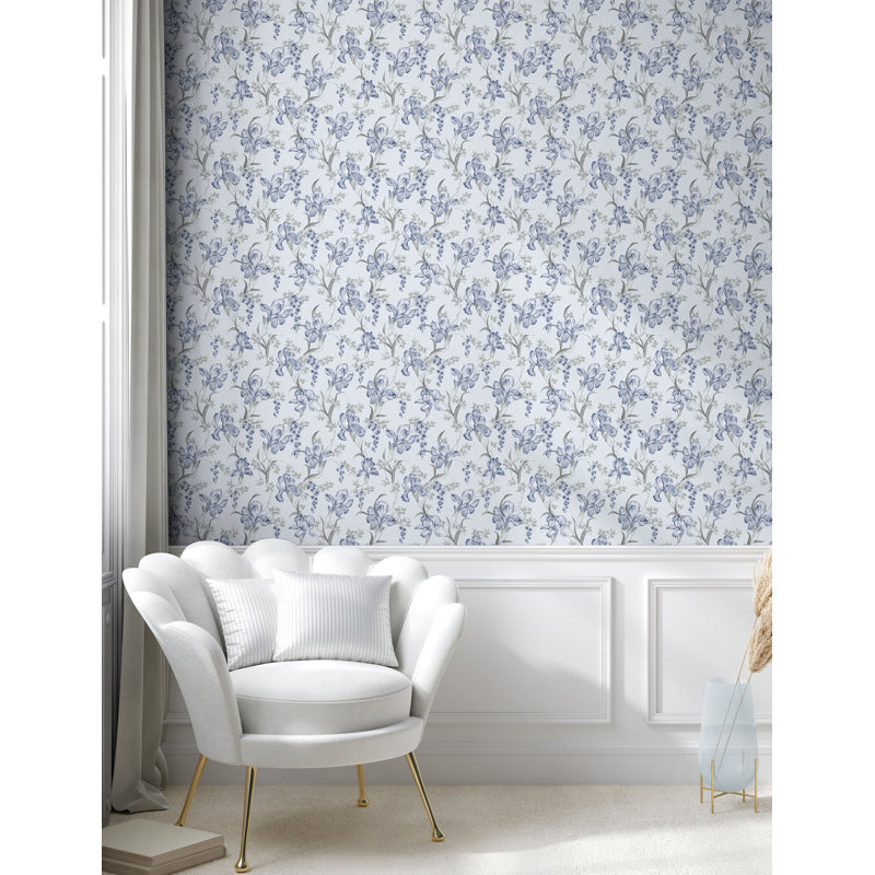 Tarik Roll, L 100 po x l 13 po, Bleu pâle / gris pâle / gris