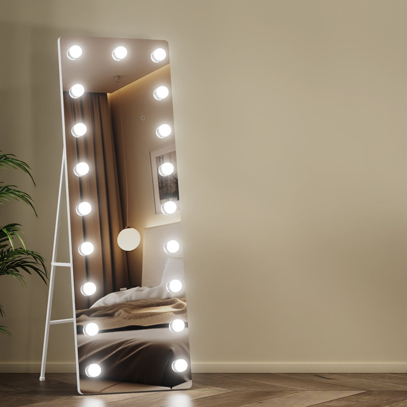 Miroir pleine grandeur Hollywood, 19 ampoules à intensité variable et commande tactile intelligente 3 couleurs, 58 po x 18 po