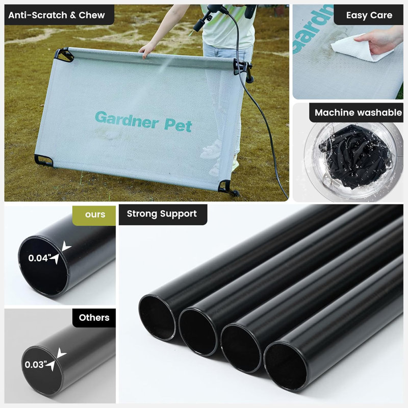 Lit surélevé d'extérieur imperméable pour chien, H 16,9 po x l 12,7 po x P 5,7 po
