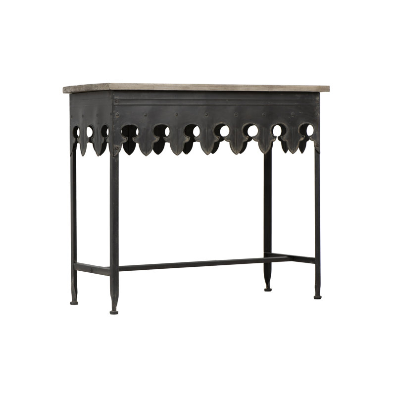 91.4cm Solid Wood Top Console Table, Grey
