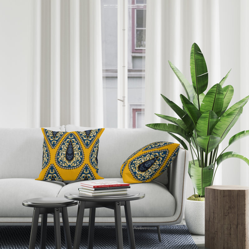 Housse et insert de coussin décoratif en polyester, L 17 po x H 17 po, Jaune