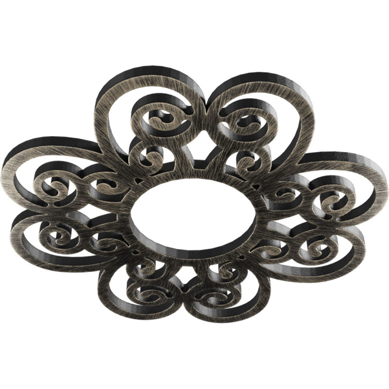 Médaillon de plafond 34 po x 34 po x P 11,5 po x P 1 po Cohen, H 34 po x l 34 po x P 1 po, Argenté antique chaleureux