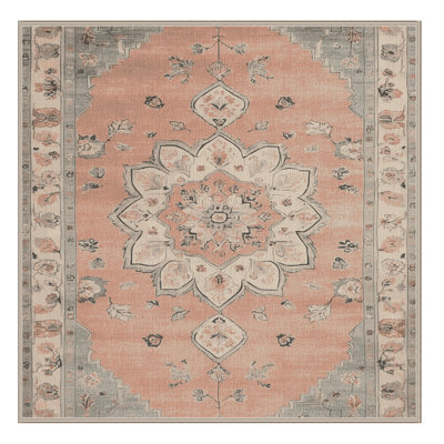 Tapis beige lavable à la machine Afyon