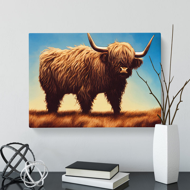 An Iconic Highland Cow - Wrapped Canvas, 50cm H x 76cm W x 3cm D