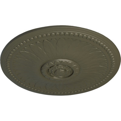 Endurathane Rose Ceiling Medallion, 18"OD x 3 1/2"ID x 1 1/2"P (Fits Canopies up to 7 1/4"), Hand-Painted Burnished Mahogany Crackle Finish