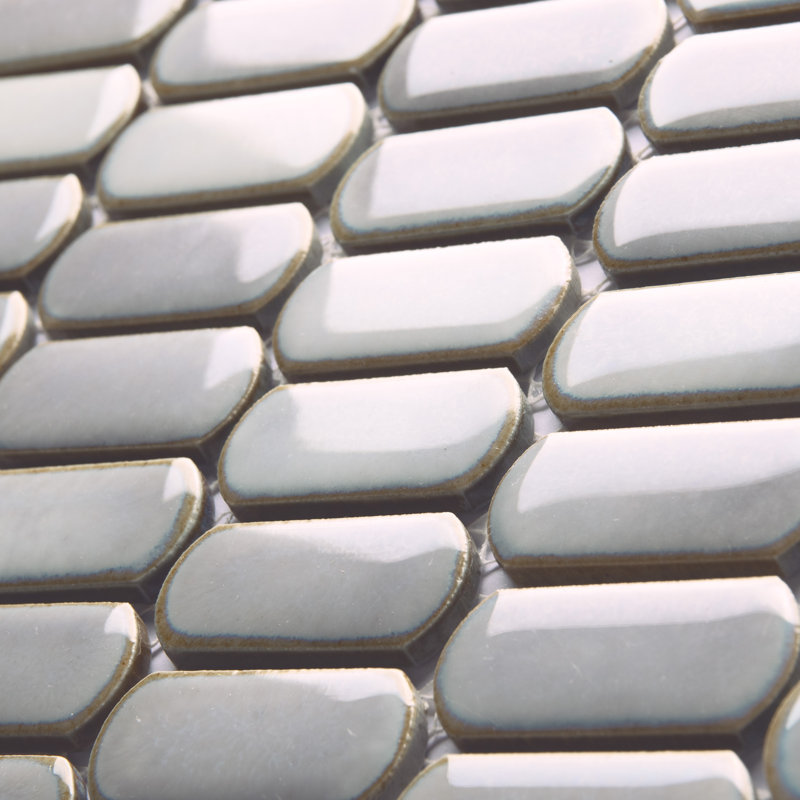 Hudson Capsule 12-1/4 In. X 13-1/8 In. Porcelain Mosaic Tile, Grey Eye 