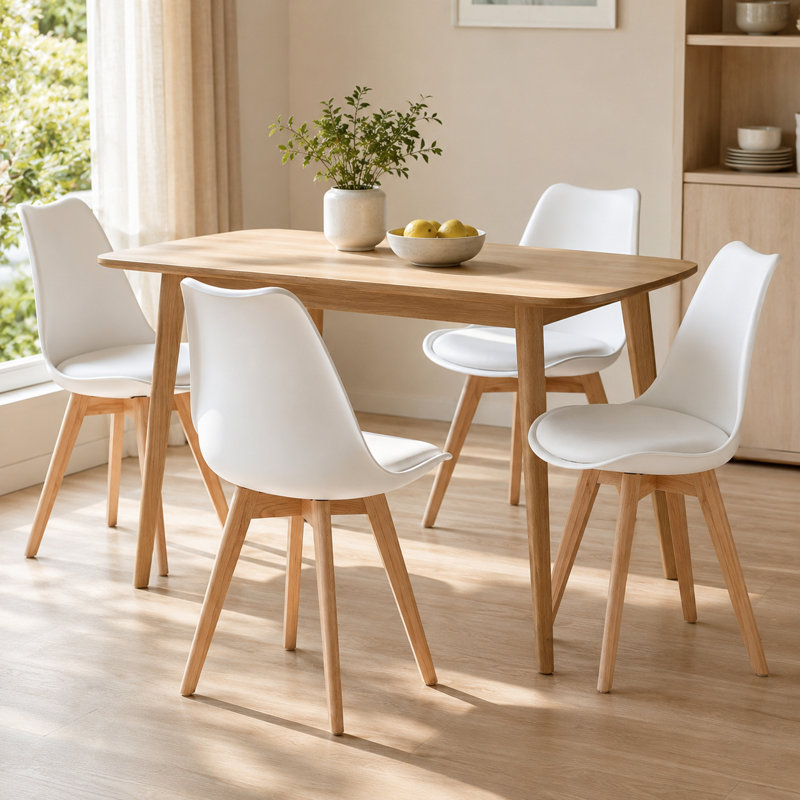  Chaise de salle à manger moderne, Blanc