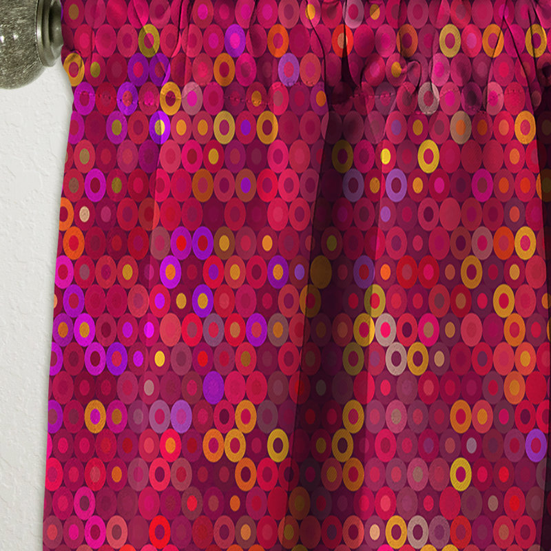 Panneau de rideau simple occultant circulaire rétro Design III - Mid-Century, L 52 po x L 84 po