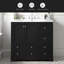 Meuble-lavabo de 36 po avec lavabo, meuble-lavabo autoportant en bois massif avec 4 tiroirs de rangement et tablette, portes à fermeture douce-2065893039
