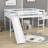 Full Size Wooden Loft Bed with Slide-467591908
