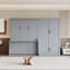Grand lit escamotable mural avec placard, gris