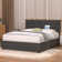 Kempst Bed Frame with Charging Station, Upholstered Platform Bed Frame with Adjustable Headboard