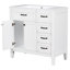 Meuble-lavabo 36 po avec lavabo, armoire de salle de bain blanche avec tiroirs, structure solide et panneau de fibres à densité moyenne