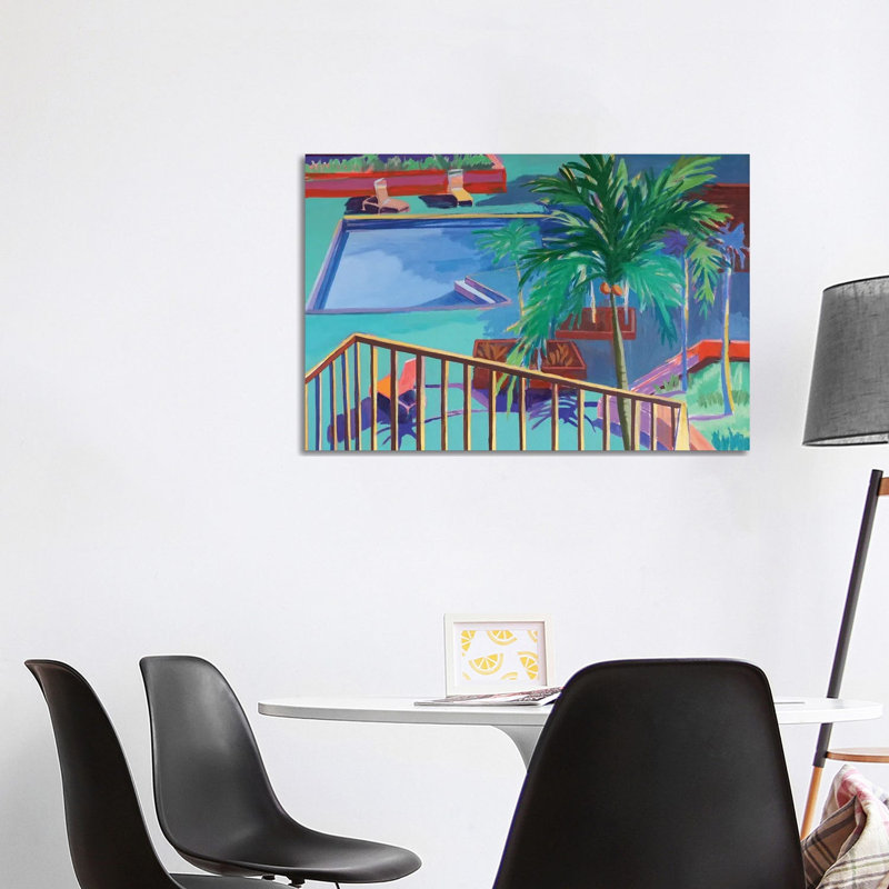 Poolside Florida 1 Piece Wall Art on Canvas, 66.04 cm H x 101.6 cm W x 3.175 cm D, Does Not Apply