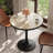 Modern Round Travertine Stone Top Dining Table Pedestal Base For Kitchen Patio 30 Inch-842894253