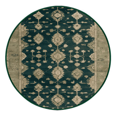 Machine Washable Overdyed Green Area Rug