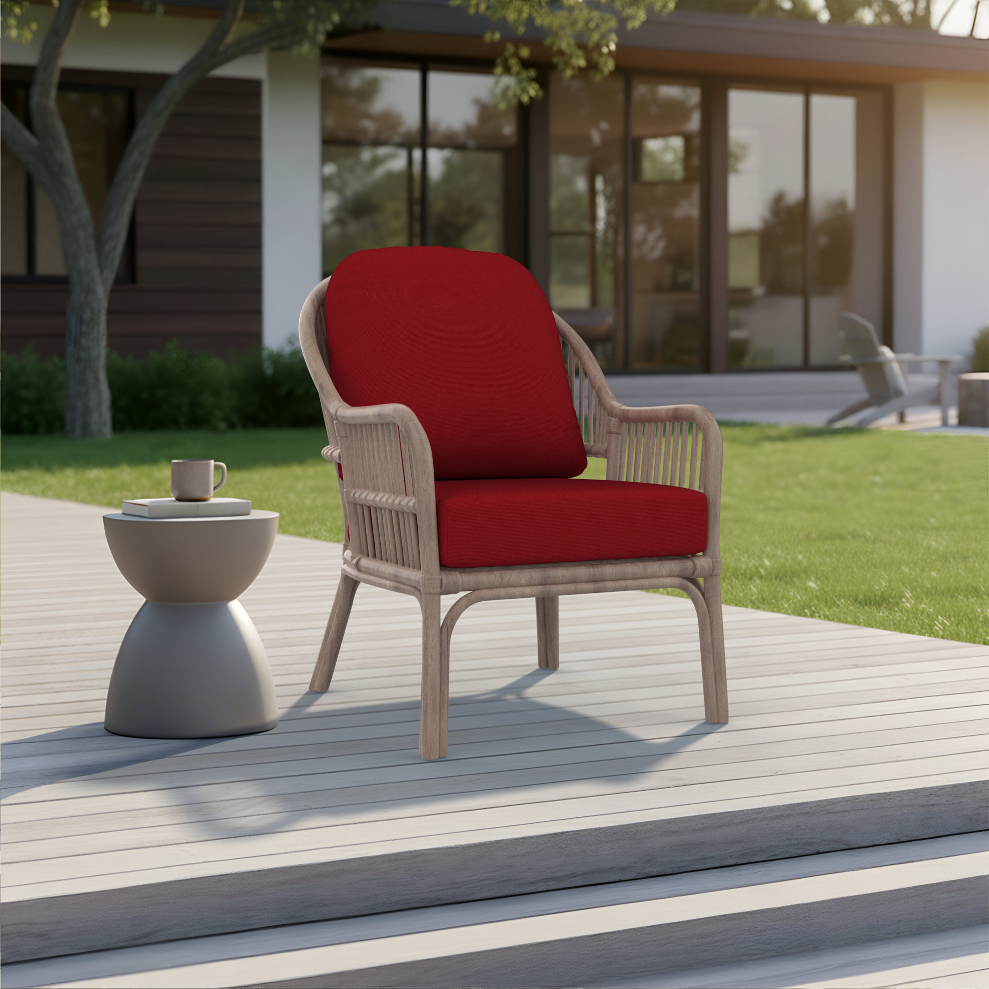 Amala Outdoor Sunbrella® Seat/Back Cushion, Canvas Jockey Red Sunbrella® Canvas
