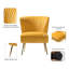 Chaise d'appoint d'appoint en velours capitonné Leona-1847180650