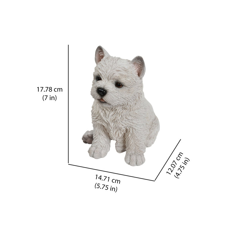 Statue chiot terrier blanc