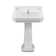 Isabella Collection Traditional Pedestal 21.5" Sink,  Rectangular Bowl, Backsplash, Dual Soap Ledges, Decorative Trim and Overflow