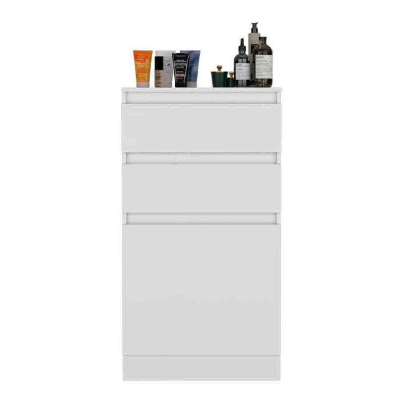 Commode moderne avec tiroirs et armoire, Blanc