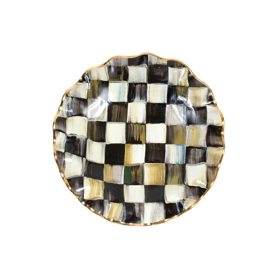 Courtly Check® Ceramic Fluted Dessert Plate MacKenzie-Childs