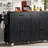 53.5''Farmhouse Kitchen Island With Power Outlet, Kitchen Storage Island With Drop Leaf, Spice Rack And Drawer, Rolling Kitchen Cart On Wheels, For Home, Kitchen And Dining Room, Black-9649902