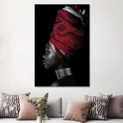 Red African Women II 1 Piece Wall Art on Canvas