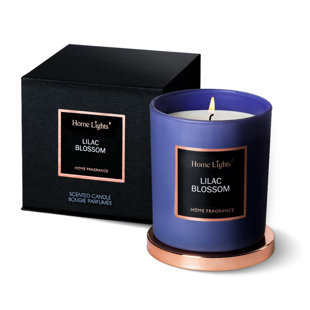 Lilac Blossom Scented Jar Candle with Glass Holder