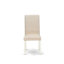 Ensemble de salle à manger 9 pièces comprenant une table de salle à manger rectangulaire avec pieds en X et 8 chaises Parson rembourrées en tissu crème, lin blanc-1226458646-1226458645-1226458644