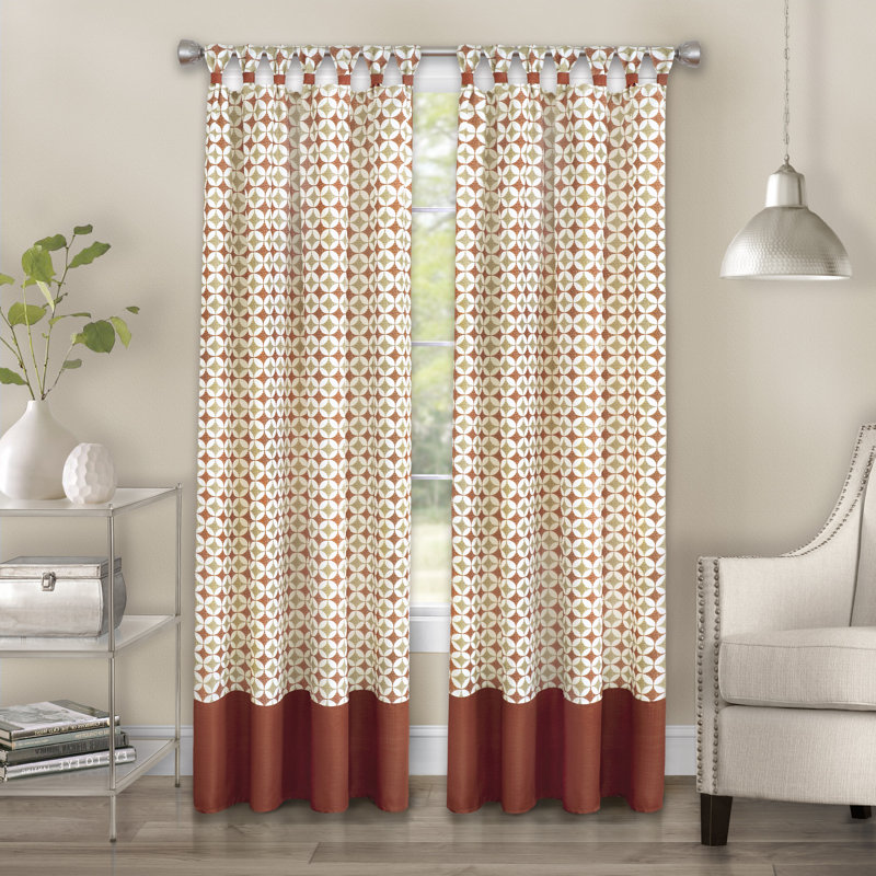 Abbieleigh Semi Sheer Curtain Single Panel, 50" W x 84" L, Spice