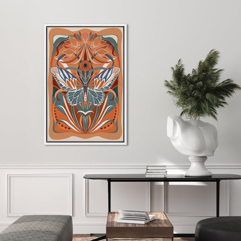 Animaux, animaux, papillons et fleurs, Cadre flottant blanc, H 36 po x l 24 po