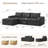 Boneless 106.7" Modular Sectional Sofa with Deep Seat, Upholstery L Shaped Cloud Couch for Living Room, 3-Seater Modern Boneless Sofa with Movable Ottomans, Removable Cover, No Assembly Required-1087487033