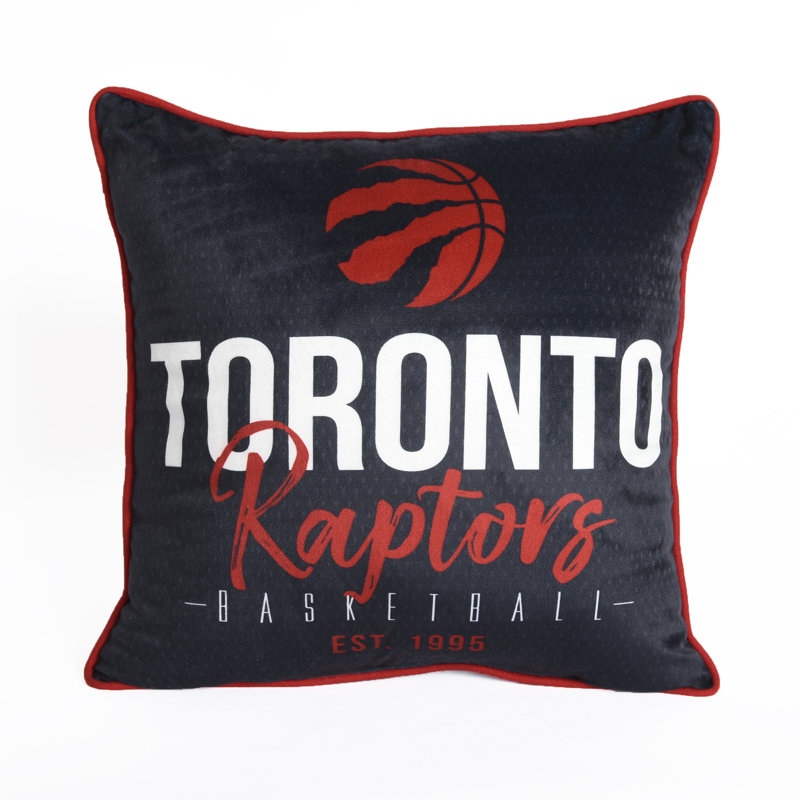 Coussin NBA Toronto Raptors Basketball (18 X 18 po), noir