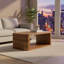 Table basse en placage de noyer avec un large plateau de table