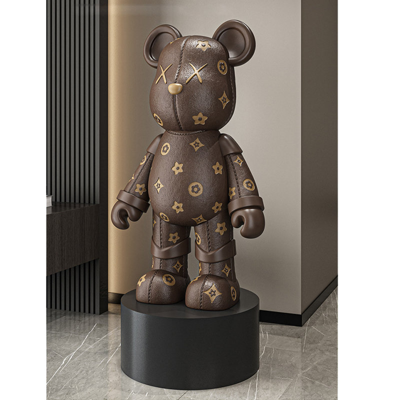 Stylish Hand-Painted Resin Bear Figurine