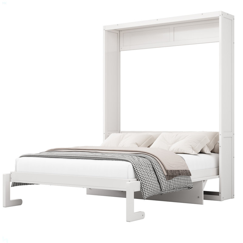 Lit escamotable double pleine grandeur, lit escamotable de 61,5 po avec armoire pour bureau, parfait pour la chambre d'amis, le bureau et le bureau