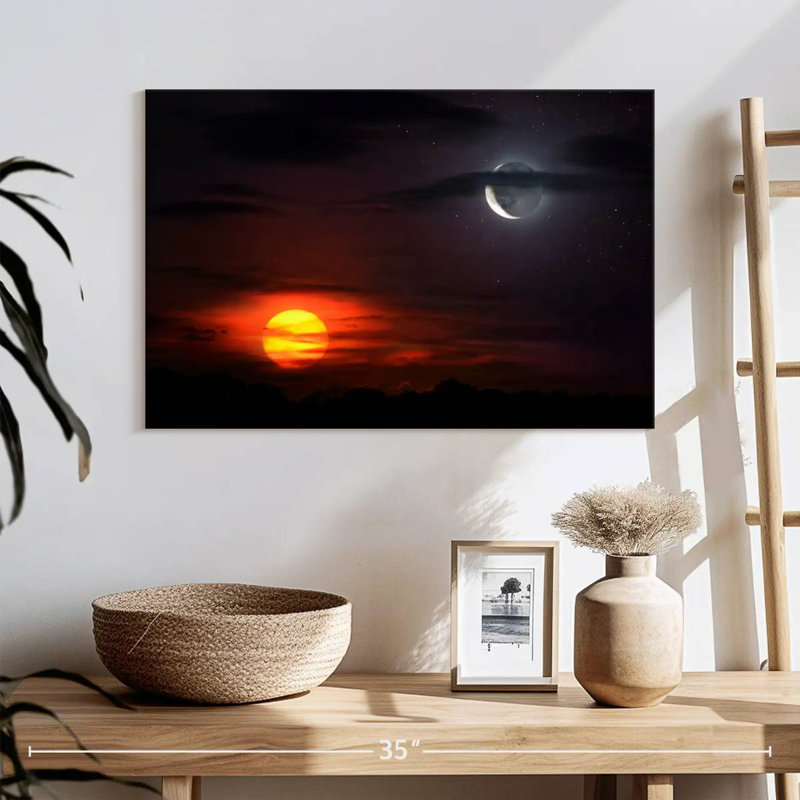 Oberle Sunset With Moon, 16" H x 24" W