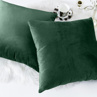 Square Luxury Velvet plush Cushion cover sofa throws Pack of 2