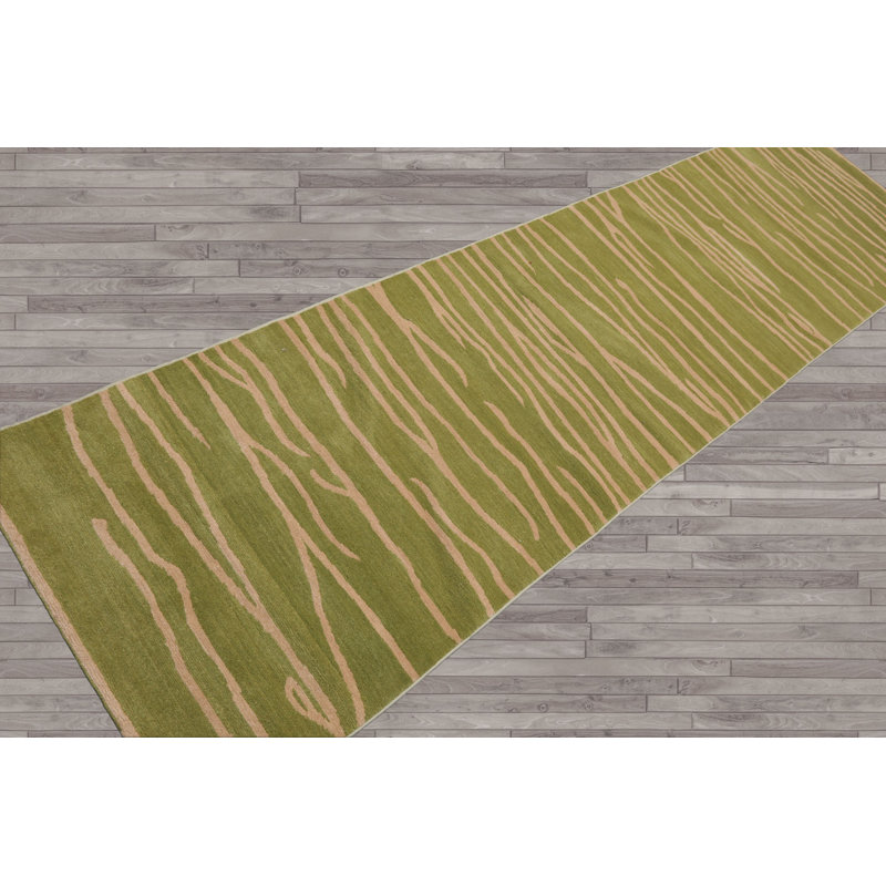 Tapis de couloir en laine noué à la main Lime, Tapis de couloir 2 pi 8 po x 9 pi 10 po