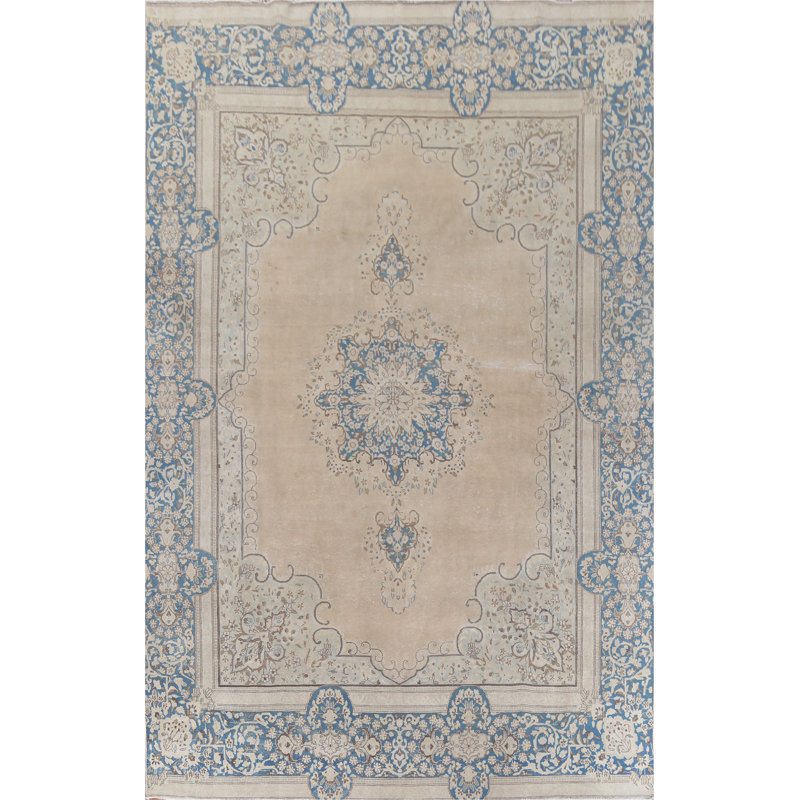 Daxon One-of-a-Kind 8'9" X 13'1" 1960s Wool Area Rug in Beige