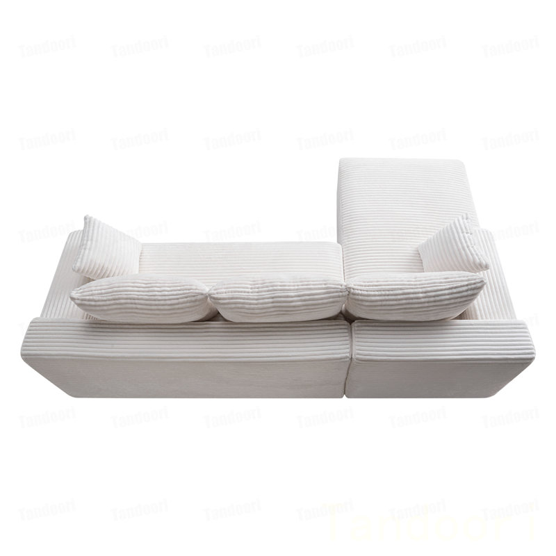 Canapé modulaire Cloud avec méridienne en forme de L, canapé rembourré minimaliste moderne pour le salon, canapé d'angle à assise profonde, aucun assemblage requis